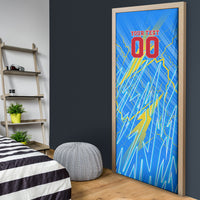 Personalized DR Congo Football Door Cover Lightning Leopard National Flag Motif