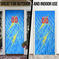Personalized DR Congo Football Door Cover Lightning Leopard National Flag Motif
