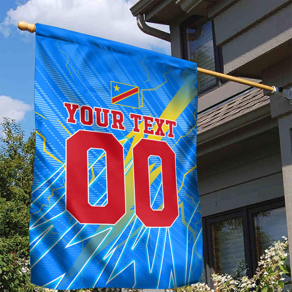 Personalized DR Congo Football Garden Flag Lightning Leopard National Flag Motif
