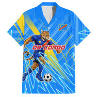Personalized DR Congo Football Hawaiian Shirt Lightning Leopard National Flag Motif
