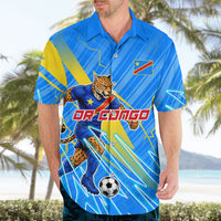 Personalized DR Congo Football Hawaiian Shirt Lightning Leopard National Flag Motif