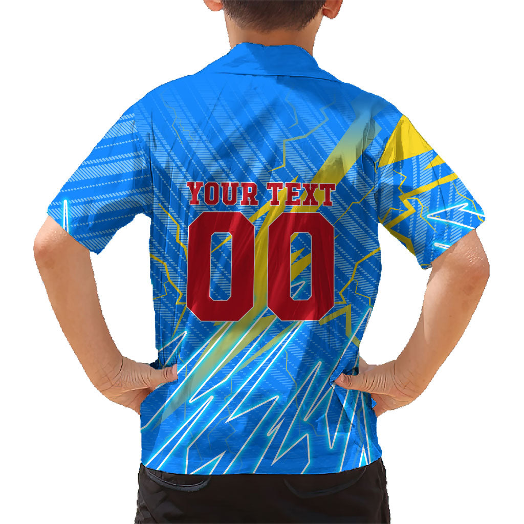 Personalized DR Congo Football Hawaiian Shirt Lightning Leopard National Flag Motif