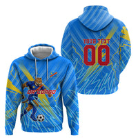 Personalized DR Congo Football Hoodie Lightning Leopard National Flag Motif