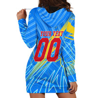 Personalized DR Congo Football Hoodie Dress Lightning Leopard National Flag Motif