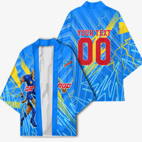 Personalized DR Congo Football Kimono Lightning Leopard National Flag Motif
