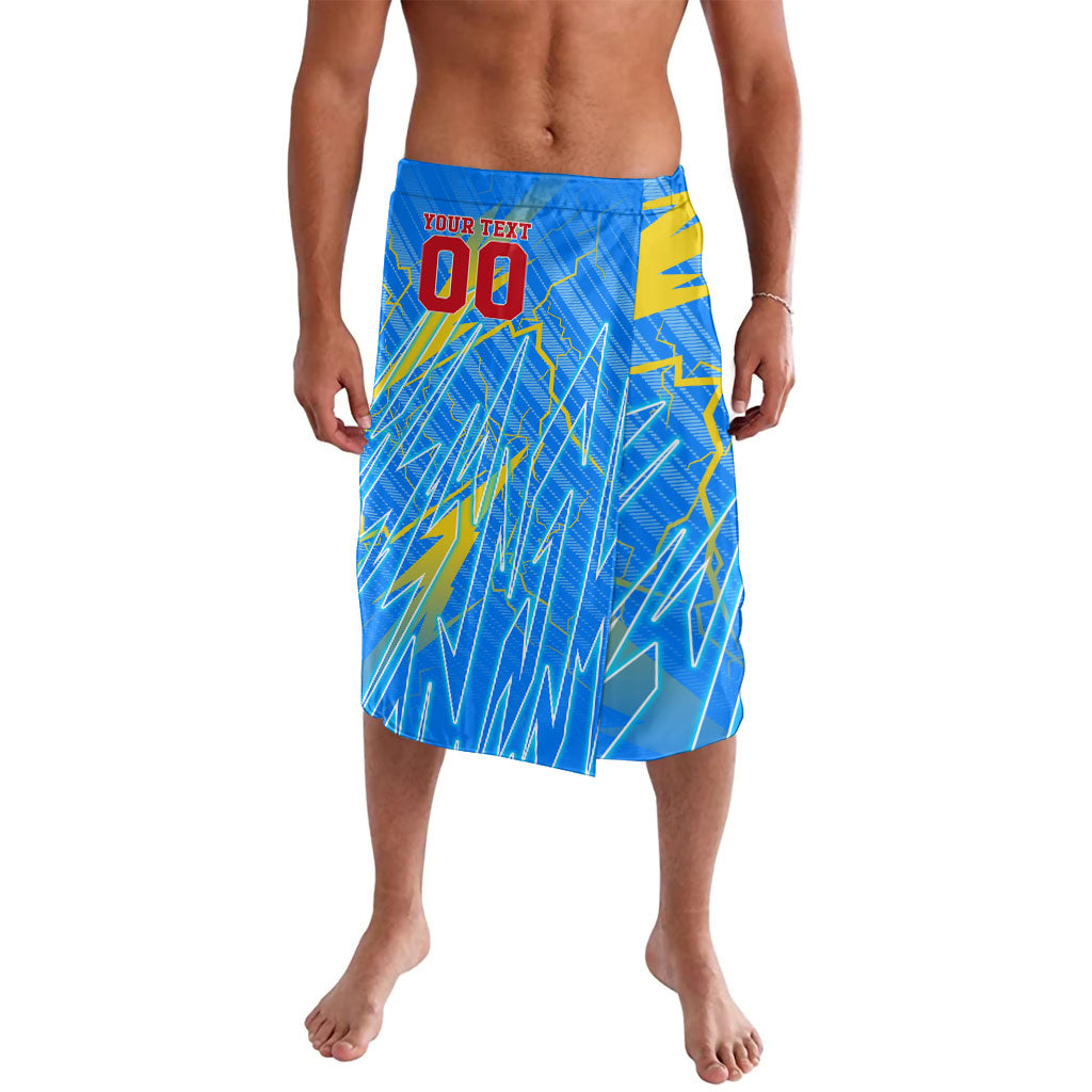Personalized DR Congo Football Lavalava Lightning Leopard National Flag Motif