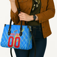 Personalized DR Congo Football Leather Bag Lightning Leopard National Flag Motif