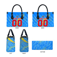 Personalized DR Congo Football Leather Bag Lightning Leopard National Flag Motif