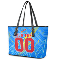 Personalized DR Congo Football Leather Tote Bag Lightning Leopard National Flag Motif