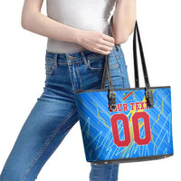 Personalized DR Congo Football Leather Tote Bag Lightning Leopard National Flag Motif