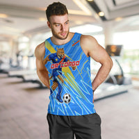 Personalized DR Congo Football Men Tank Top Lightning Leopard National Flag Motif