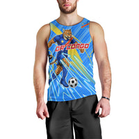Personalized DR Congo Football Men Tank Top Lightning Leopard National Flag Motif
