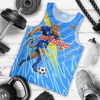 Personalized DR Congo Football Men Tank Top Lightning Leopard National Flag Motif