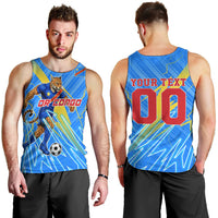 Personalized DR Congo Football Men Tank Top Lightning Leopard National Flag Motif