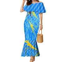 Personalized DR Congo Football Mermaid Dress Lightning Leopard National Flag Motif