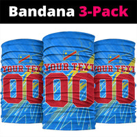 Personalized DR Congo Football Neck Gaiter Lightning Leopard National Flag Motif