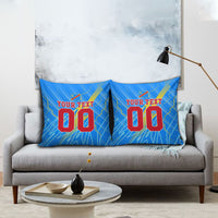 Personalized DR Congo Football Pillow Cover Lightning Leopard National Flag Motif