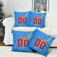 Personalized DR Congo Football Pillow Cover Lightning Leopard National Flag Motif