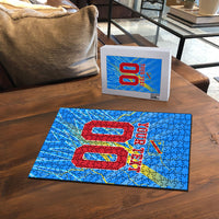 Personalized DR Congo Football Puzzle Lightning Leopard National Flag Motif