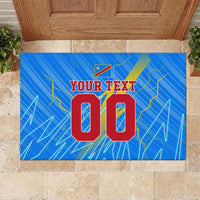 Personalized DR Congo Football Rubber Doormat Lightning Leopard National Flag Motif
