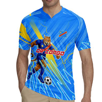 Personalized DR Congo Football Rugby Jersey Lightning Leopard National Flag Motif