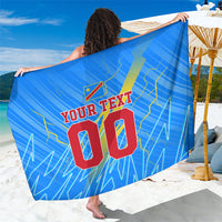 Personalized DR Congo Football Sarong Lightning Leopard National Flag Motif