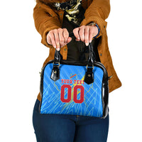 Personalized DR Congo Football Shoulder Handbag Lightning Leopard National Flag Motif