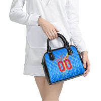 Personalized DR Congo Football Shoulder Handbag Lightning Leopard National Flag Motif