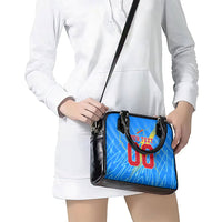 Personalized DR Congo Football Shoulder Handbag Lightning Leopard National Flag Motif