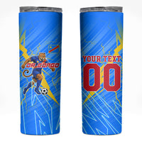 Personalized DR Congo Football Skinny Tumbler Lightning Leopard National Flag Motif