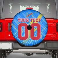 Personalized DR Congo Football Spare Tire Cover Lightning Leopard National Flag Motif