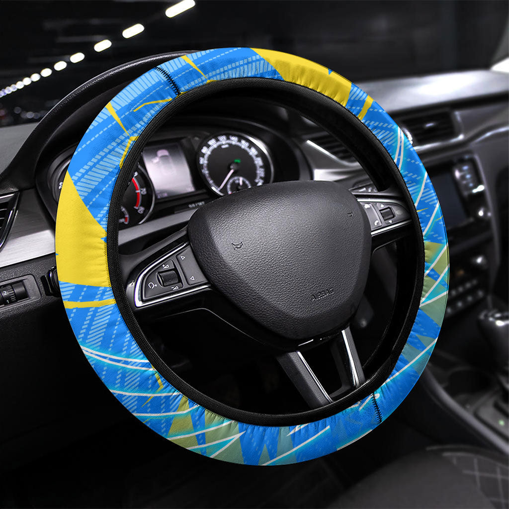 DR Congo Football Steering Wheel Cover Lightning Leopard National Flag Motif