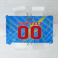 Personalized DR Congo Football Tablecloth Lightning Leopard National Flag Motif