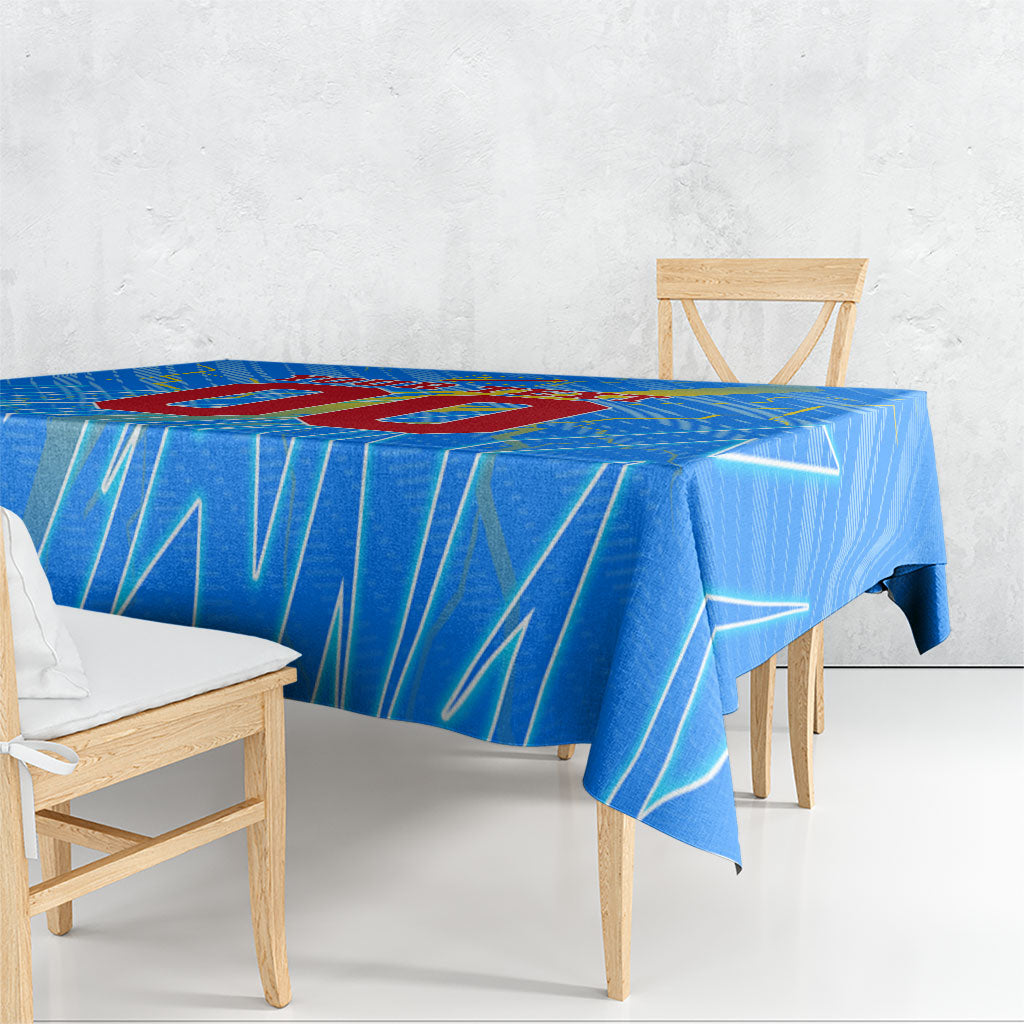 Personalized DR Congo Football Tablecloth Lightning Leopard National Flag Motif