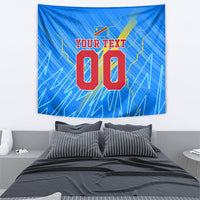 Personalized DR Congo Football Tapestry Lightning Leopard National Flag Motif