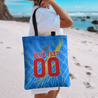 Personalized DR Congo Football Tote Bag Lightning Leopard National Flag Motif