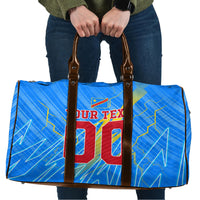 Personalized DR Congo Football Travel Bag Lightning Leopard National Flag Motif