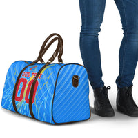 Personalized DR Congo Football Travel Bag Lightning Leopard National Flag Motif