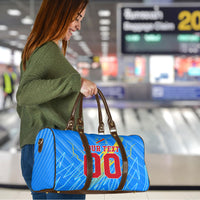 Personalized DR Congo Football Travel Bag Lightning Leopard National Flag Motif