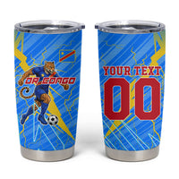 Personalized DR Congo Football Tumbler Cup Lightning Leopard National Flag Motif
