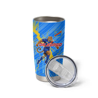 Personalized DR Congo Football Tumbler Cup Lightning Leopard National Flag Motif