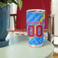 Personalized DR Congo Football Tumbler Cup Lightning Leopard National Flag Motif