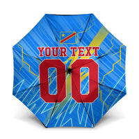 Personalized DR Congo Football Umbrella Lightning Leopard National Flag Motif