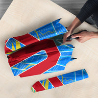 Personalized DR Congo Football Umbrella Lightning Leopard National Flag Motif