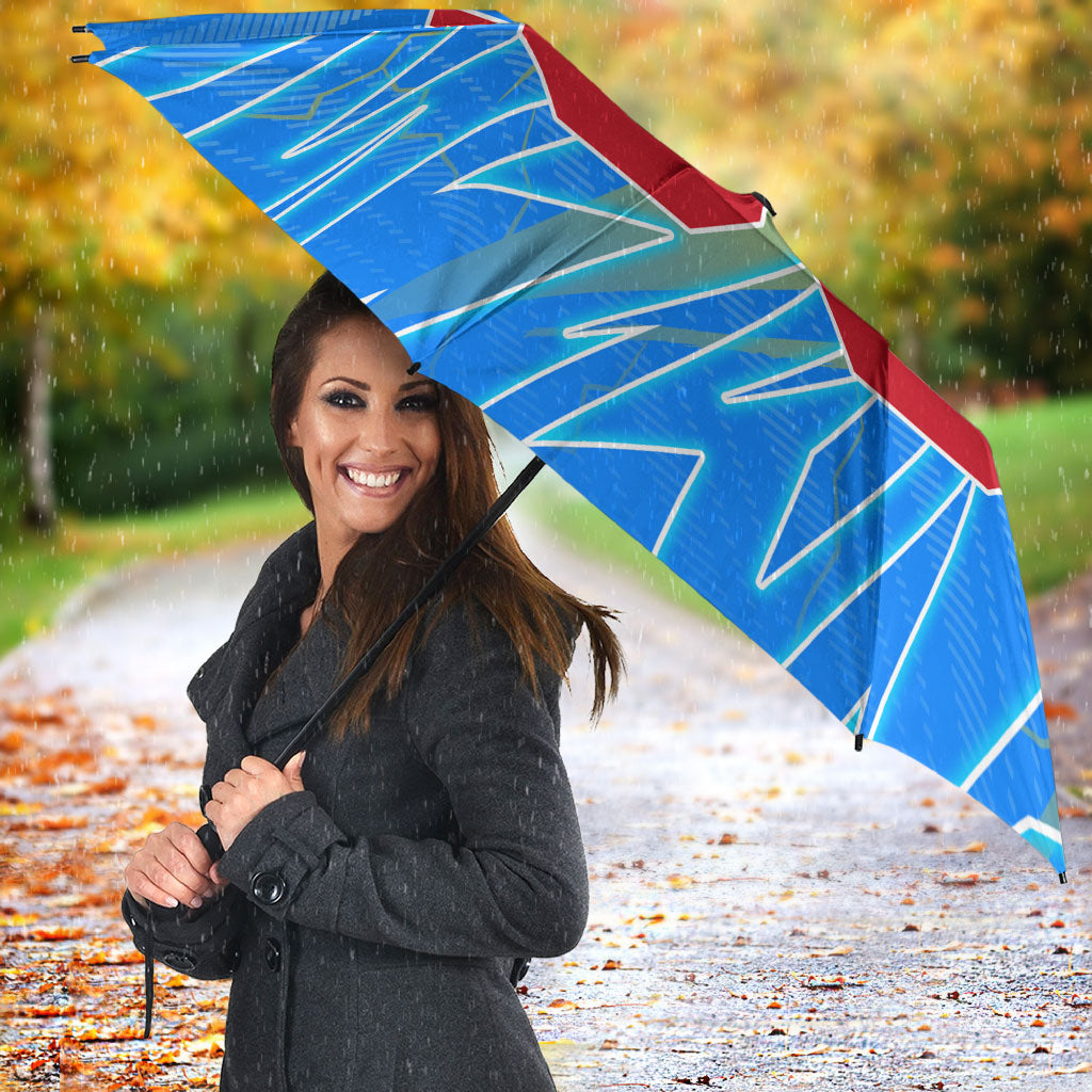 Personalized DR Congo Football Umbrella Lightning Leopard National Flag Motif