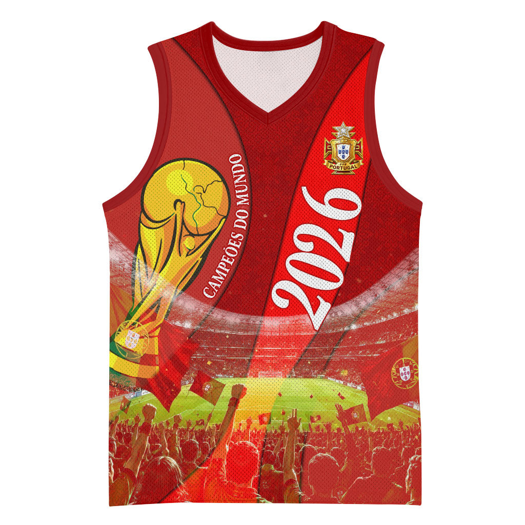 Custom Portugal Football World Champions 2026 Basketball Jersey Golden Shield Crown Crest Soccer Trophy