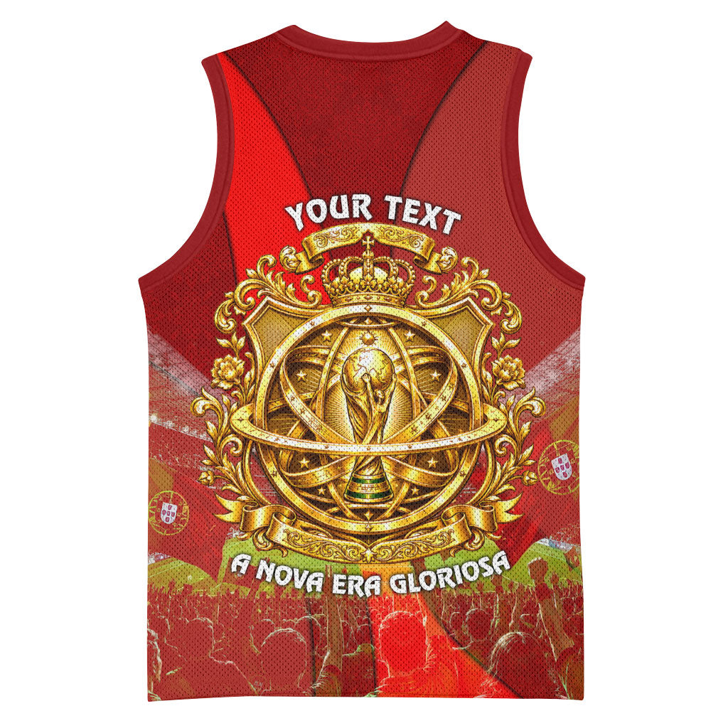 Custom Portugal Football World Champions 2026 Basketball Jersey Golden Shield Crown Crest Soccer Trophy