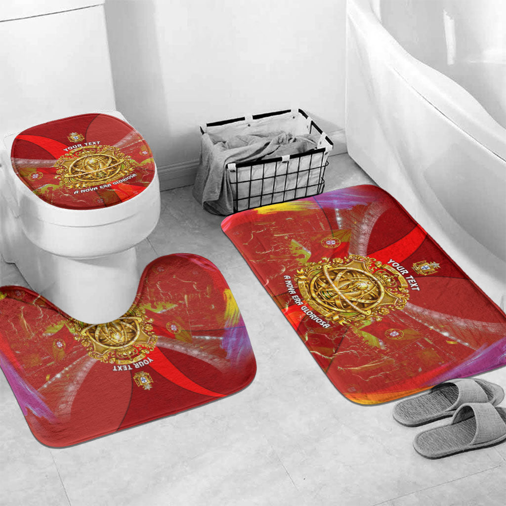 Custom Portugal Football World Champions 2026 Bathroom Set Golden Shield Crown Crest Soccer Trophy