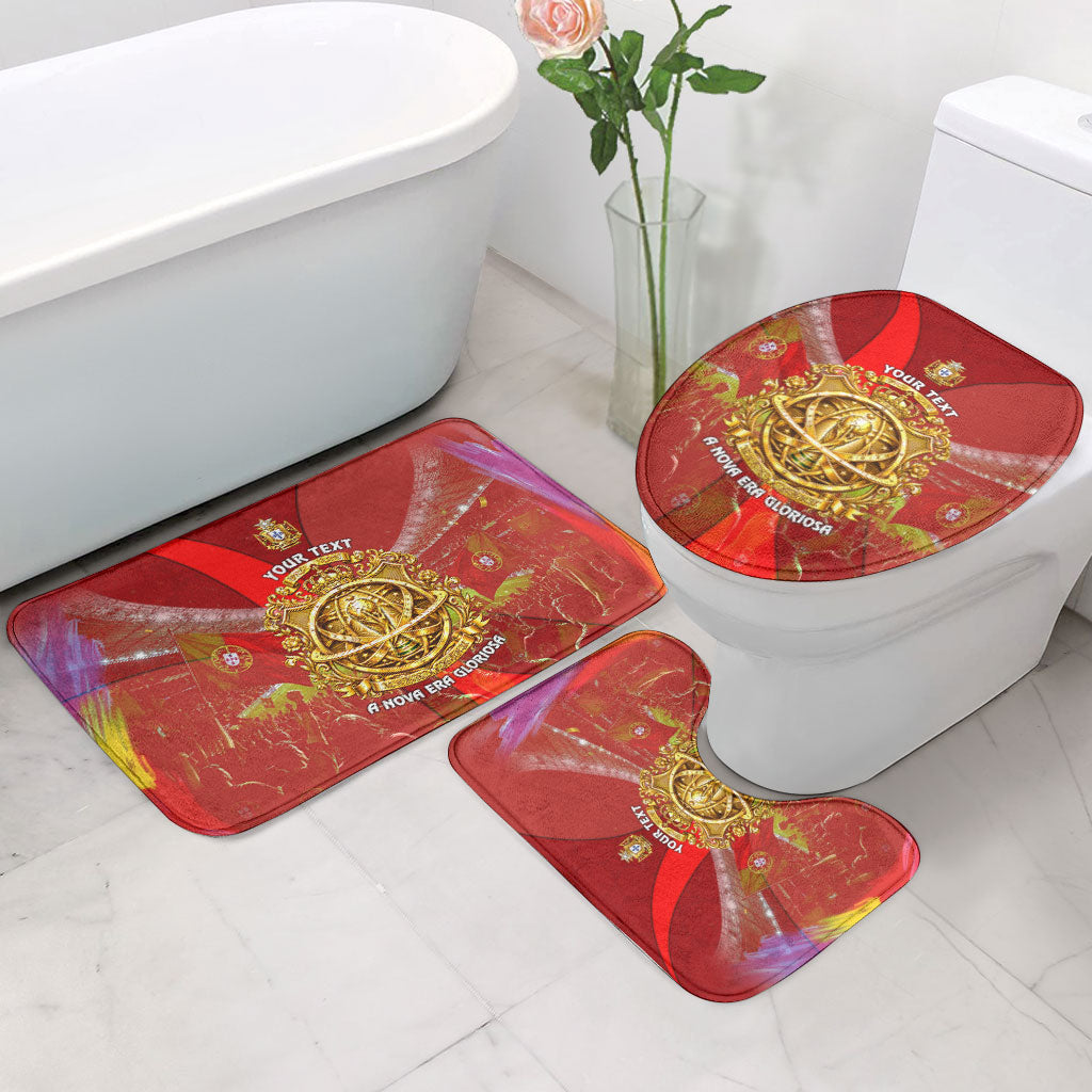 Custom Portugal Football World Champions 2026 Bathroom Set Golden Shield Crown Crest Soccer Trophy