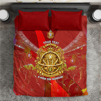 Custom Portugal Football World Champions 2026 Bedding Set Golden Shield Crown Crest Soccer Trophy